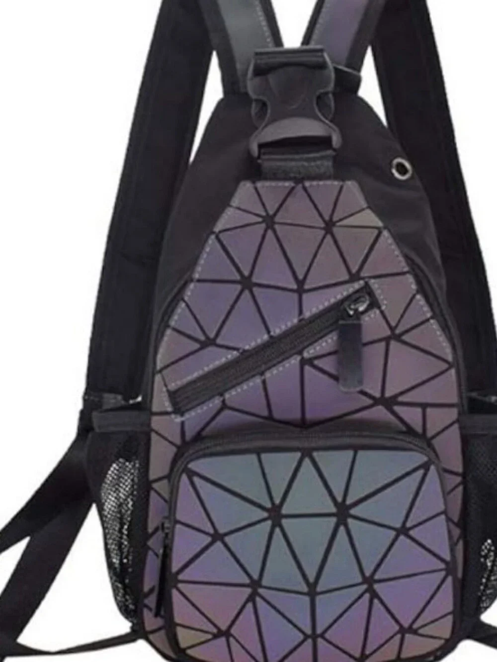 Iridescent Geometric Sling Bag - Multicolor